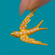 Antique 18ct Gold Pearl Swallow Charm