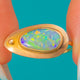 Arts & Crafts Era 14ct Gold East to West Black Opal Statement Ring