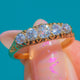 Victorian 18ct Gold Diamond Five Stone Ring with Scrolled Gallery, 0.70ct