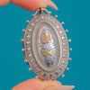 Victorian Aesthetic Silver Locket, with 9ct Rose Gold & Green Gold Rose