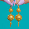 Victorian 18ct Gold Etruscan Revival Orb Earrings, c.1860