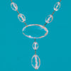 Impressive Art Deco Statement Silver Rock Crystal Necklace, 150.00ct Rock Crystals