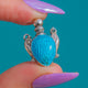 Mini Arts & Crafts Era Blue Enamel Perfume Bottle Charm