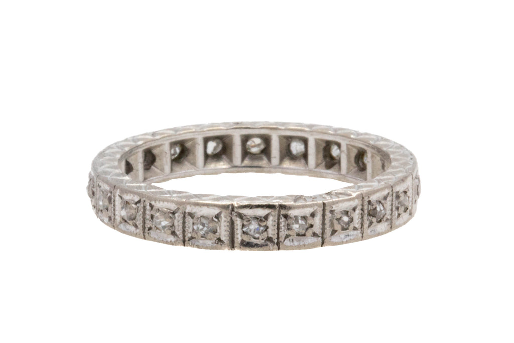 Art Deco 18ct White Gold Diamond Eternity Ring, 0.20ct