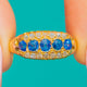 Antique 18ct Gold Sapphire Diamond Cluster Stacking Ring