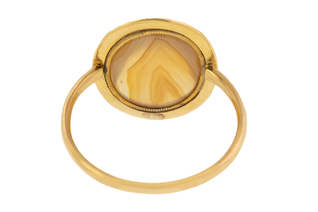Victorian 18ct Gold Agate Oval Ring