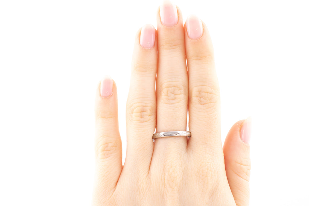 Art Deco Faceted Platinum Wedding Ring