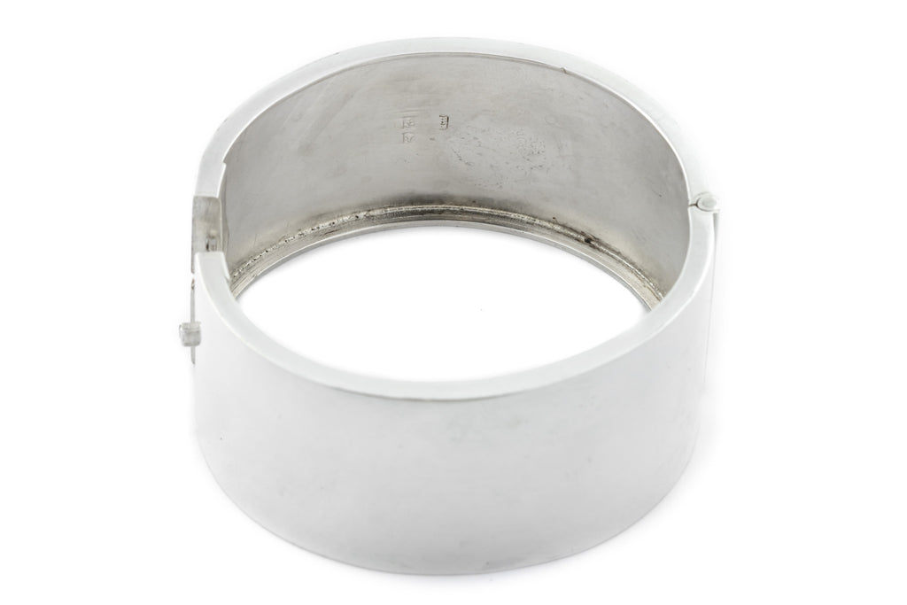 Victorian Aesthetic Wide Silver Bangle c.1883