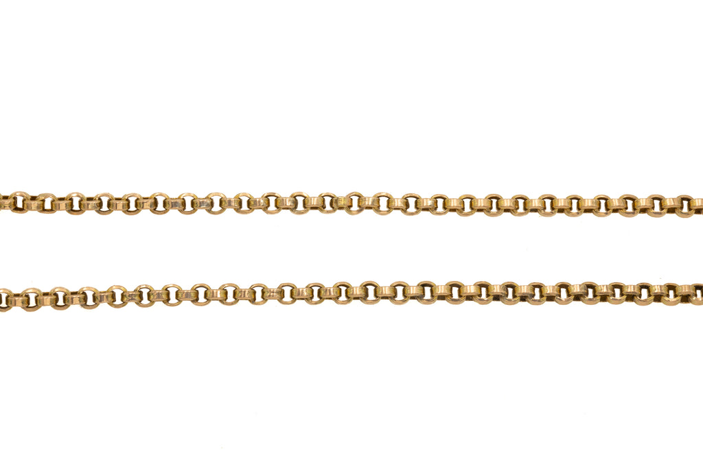 20" Victorian 9ct Gold Belcher Chain with Dog Clip, 11.8g