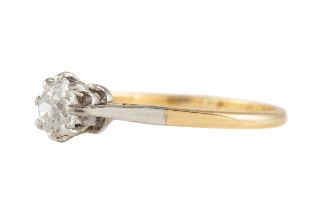 Art Deco 18ct Gold Diamond Solitaire Ring (0.50ct)