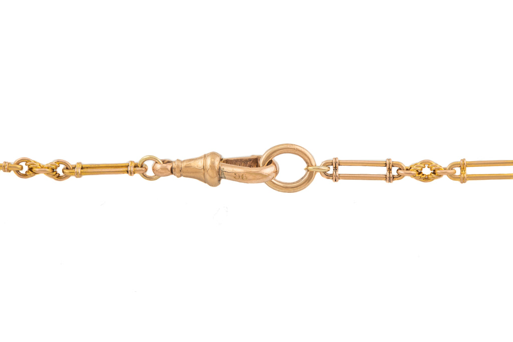 Victorian Gold Trombone Lover's Knot Chain, 19 & 1/2" (11.6g)