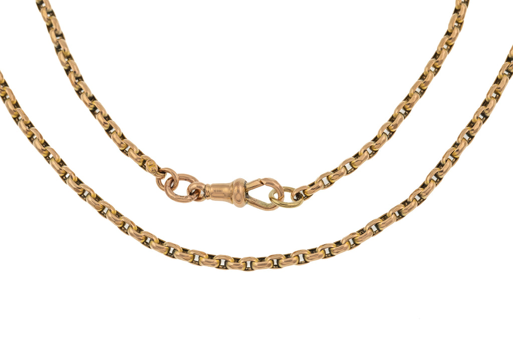 (1/5) - 17.5" 9ct Gold Faceted Belcher Chain with Dog Clip, (8g) #7429 5x£89