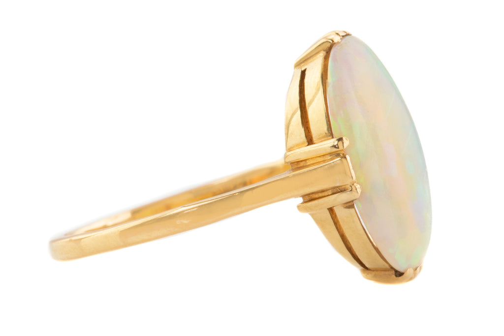 Art Deco 18ct Gold Opal Solitaire Ring, (0.86ct)