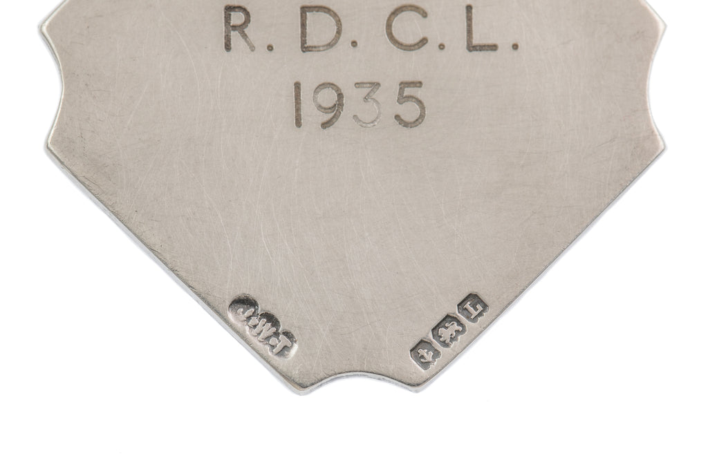 Art Deco Medal Fob Pendant- Silver & 9ct Gold