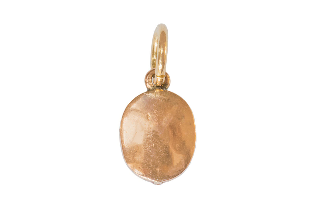 9ct Gold Georgian Flat Cut Foiled Garnet Charm, 0.50ct