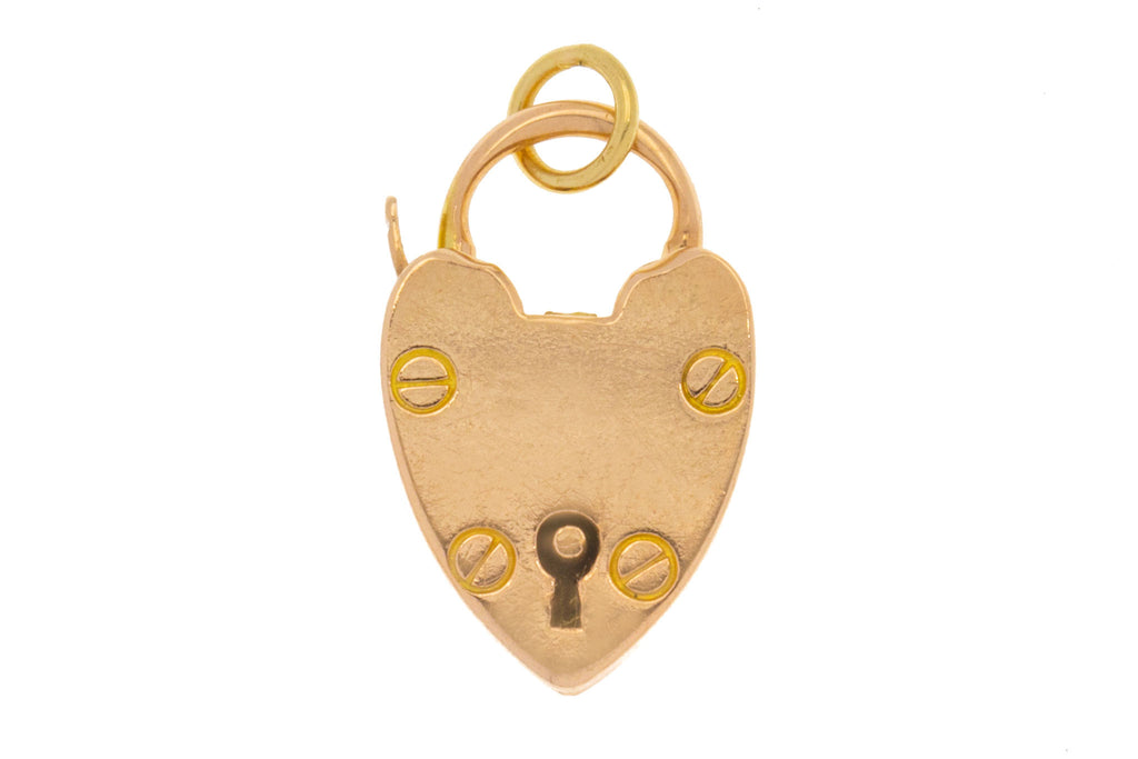 Antique 9ct Gold Heart Padlock Charm