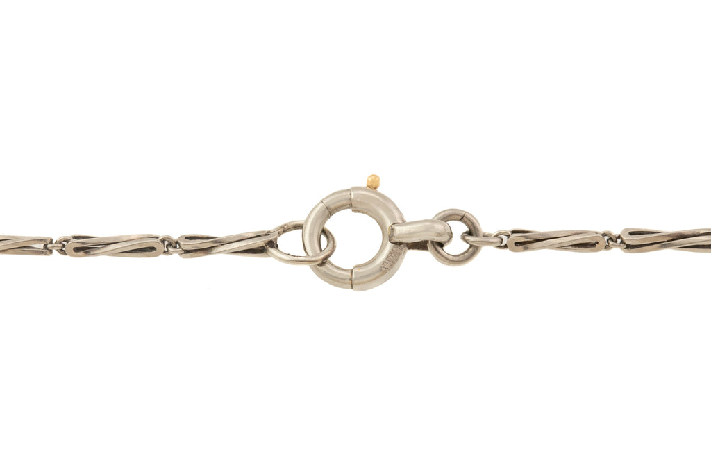 14" Art Deco Platinum Fancy-Link Choker Necklace, (9.6g)