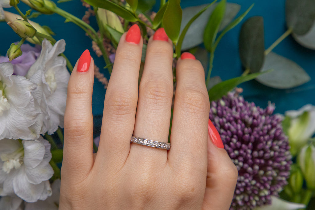 Art Deco Platinum Diamond Eternity Wedding Ring (0.50cts)