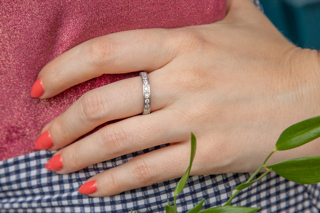 Art Deco Platinum Diamond Eternity Wedding Ring (0.50cts)