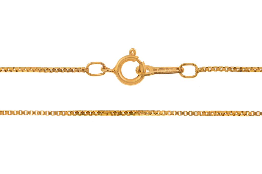 14.5" Antique 9ct Gold Box Link Chain (1.8g)