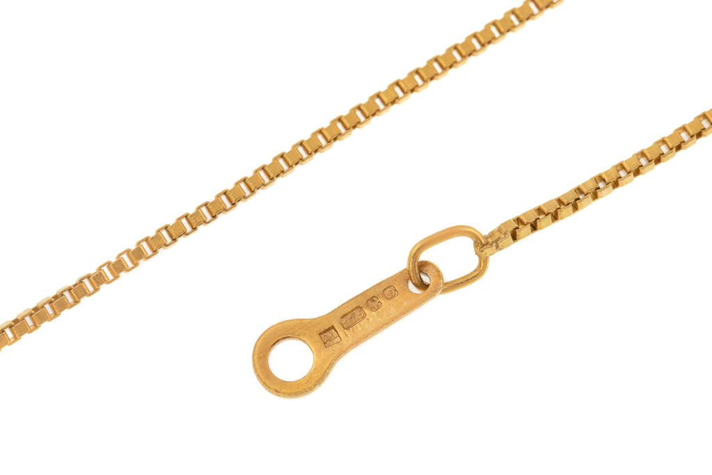 14.5" Antique 9ct Gold Box Link Chain (1.8g)