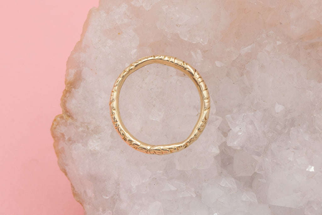 Georgian 15ct Solid Gold Split Ring, 18mm