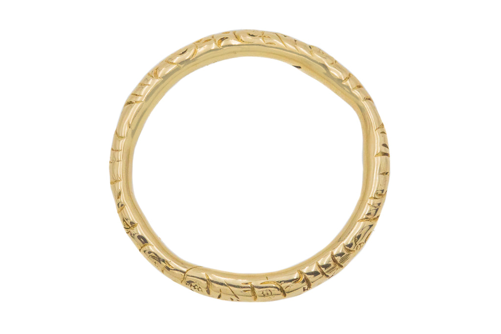 Georgian 15ct Solid Gold Split Ring, 18mm