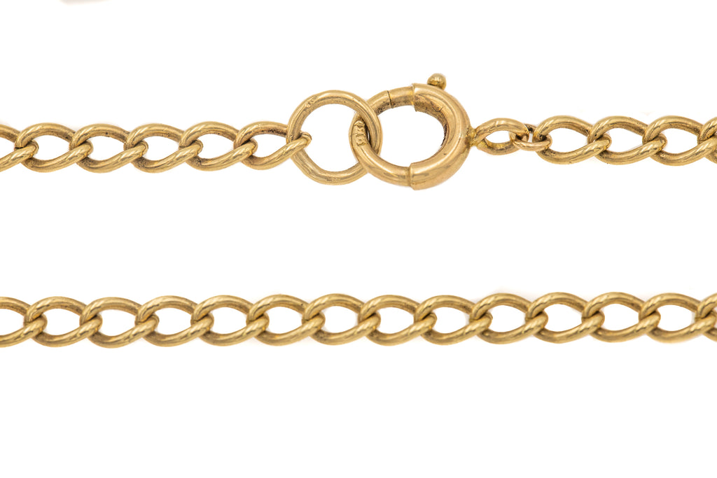21.5" Antique 9ct Gold Curb Chain, 10.7g