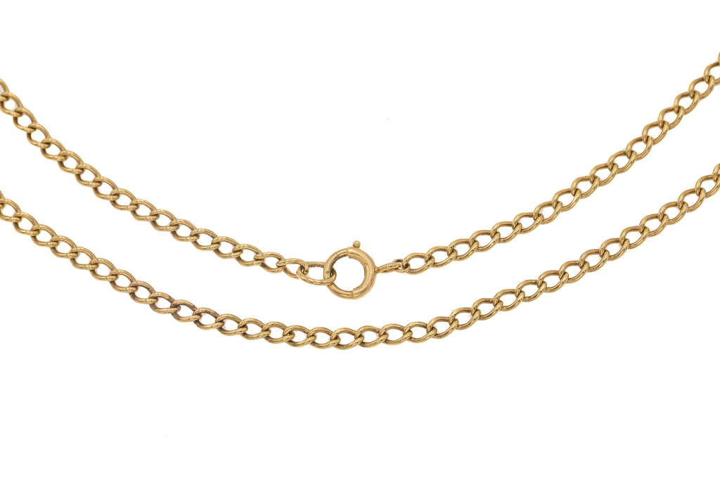 21.5" Antique 9ct Gold Curb Chain, 10.7g