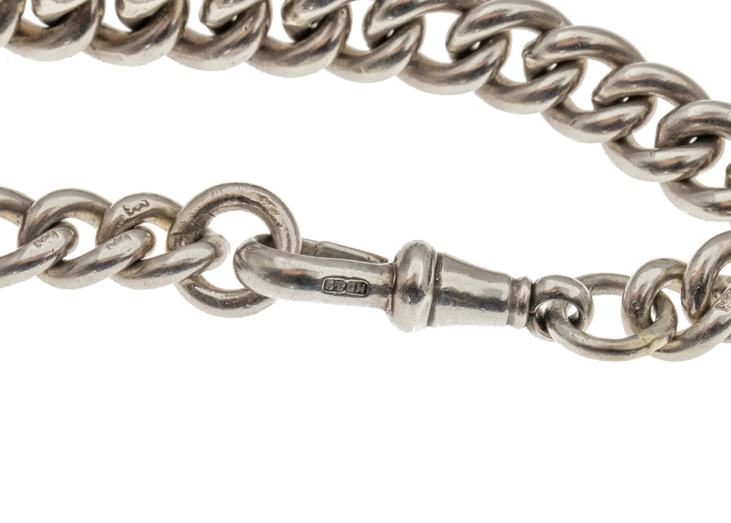 8" Antique Silver Curb Chain Bracelet (27.9g)