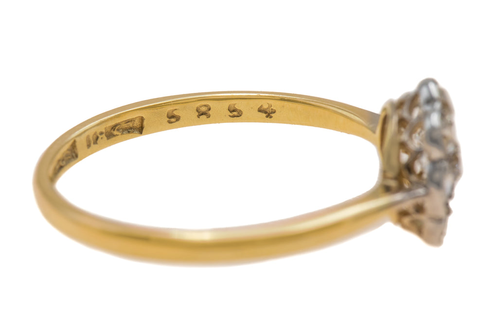 Art Deco 18ct Diamond Cluster Engagement Ring, 0.20ct