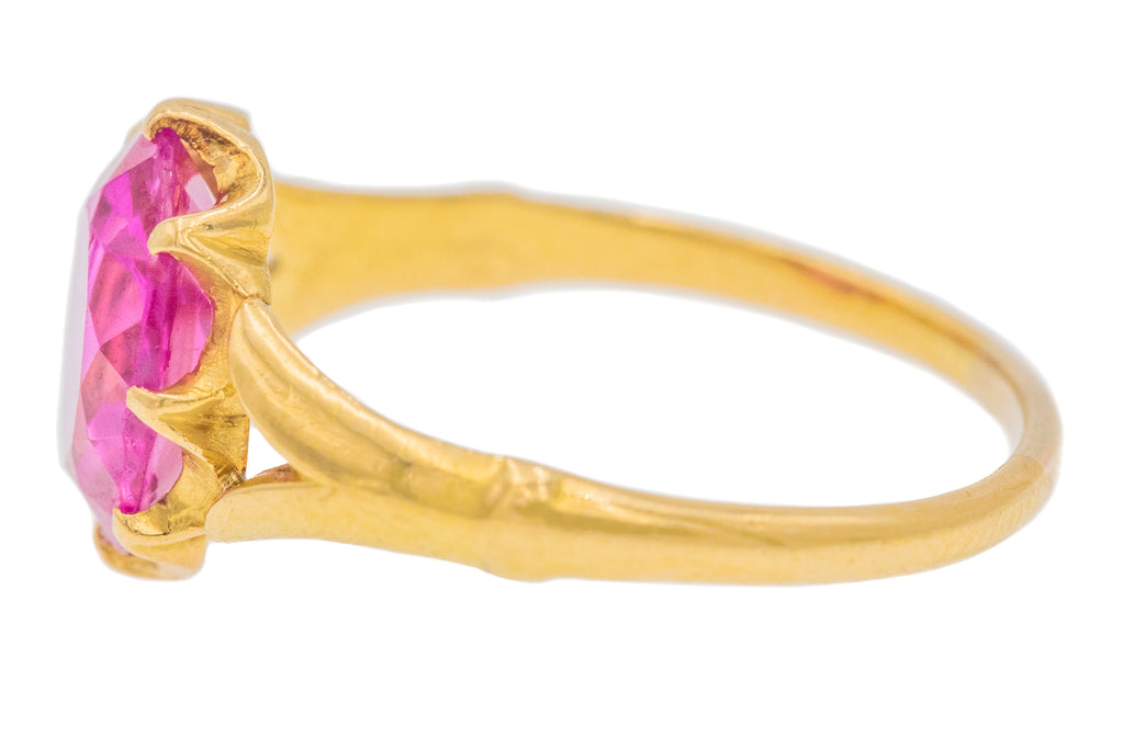 Antique 18ct Gold Synthetic Ruby Ring, 2.00ct