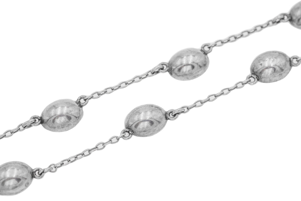 28" Antique Silver Amethyst Paste Necklace