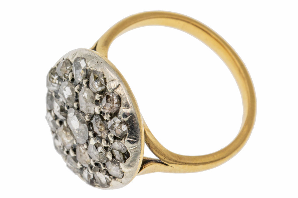 Georgian French 18ct Gold Rose-Cut Diamond Cluster Ring, 1.33ct