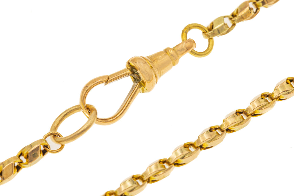 16" Antique 9ct Gold Tulip Link Chain, 10.8g