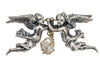 French Art Nouveau Silver & 9ct Gold Cherub Brooch