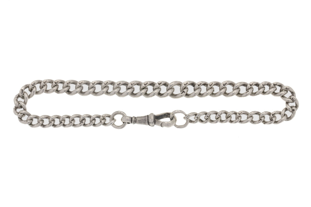 8" Sterling Silver Graduating Curb Link Bracelet