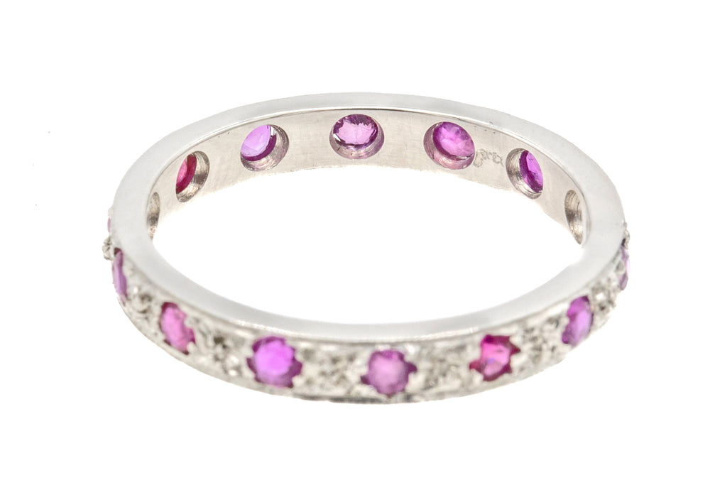 Platinum Pink Sapphire Eternity Ring, 0.50ct