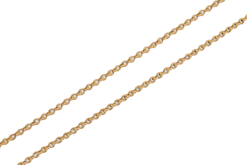 17.5" Antique 15ct Gold Belcher Chain, Charm Holder (6.8g)