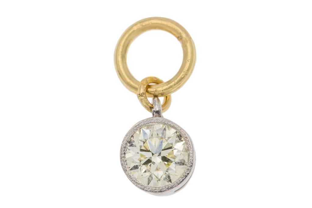 0.35ct Art Deco Diamond Pendant, Platinum & 18ct Gold