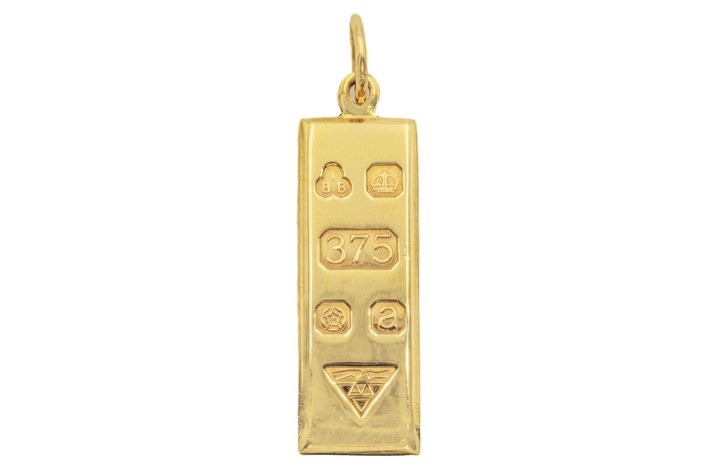 Solid 9ct Gold Millennium Ingot Pendant, 8.2g