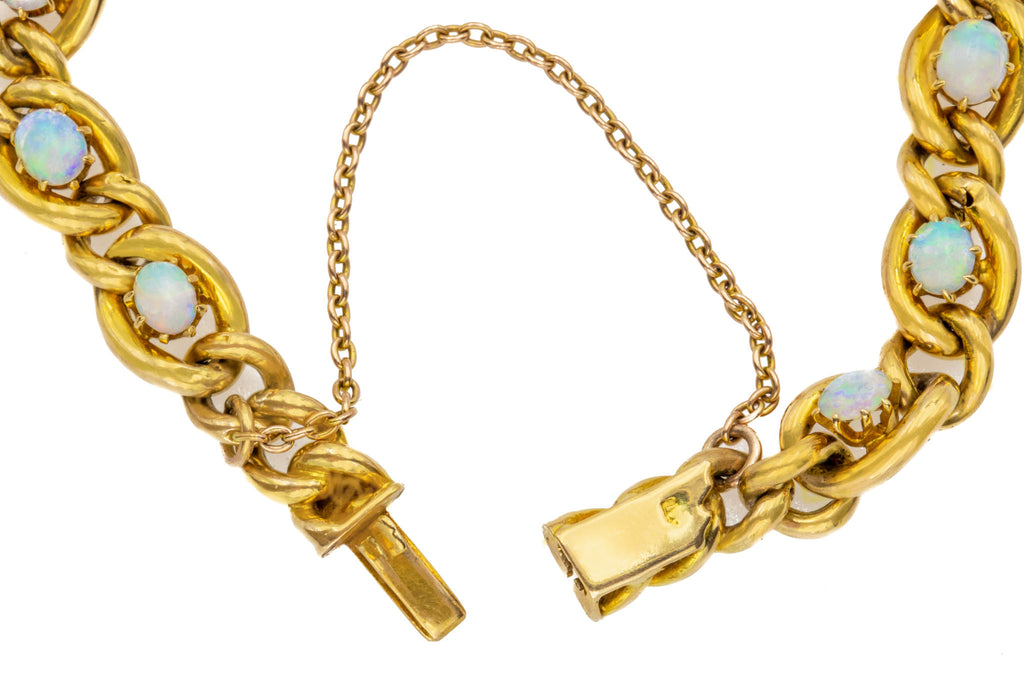 6.5" Victorian 15ct Gold Opal Bracelet, 2.30ct