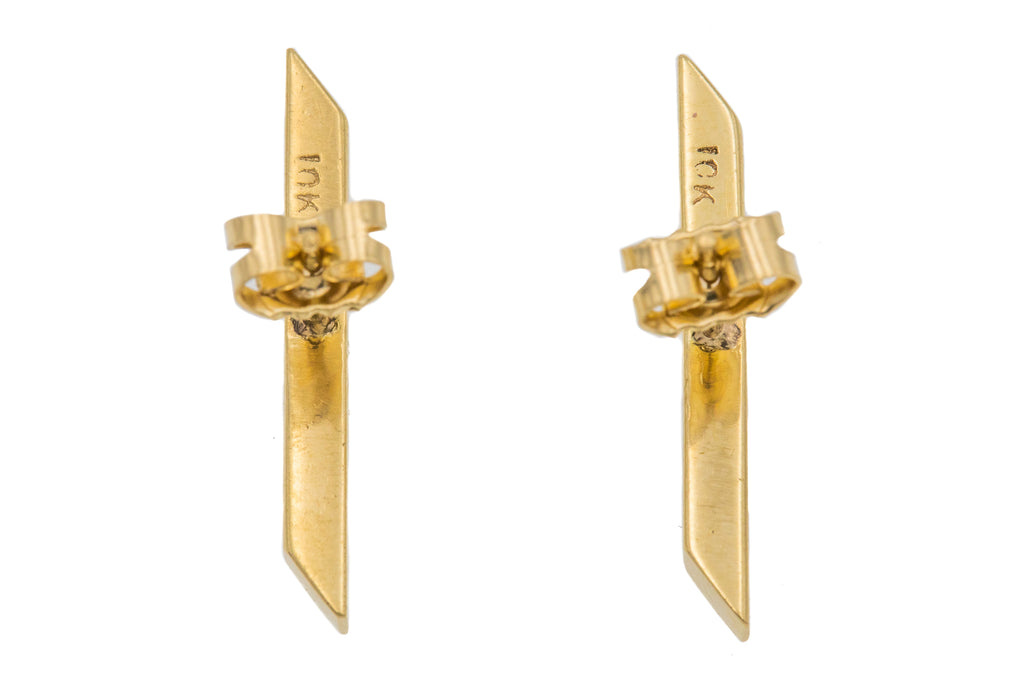 Art Deco 10ct Gold Bar Earrings