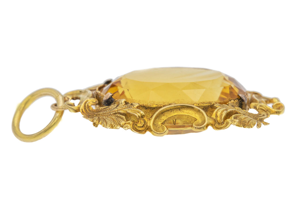 Victorian 18ct Gold Citrine Pendant, 11.30ct