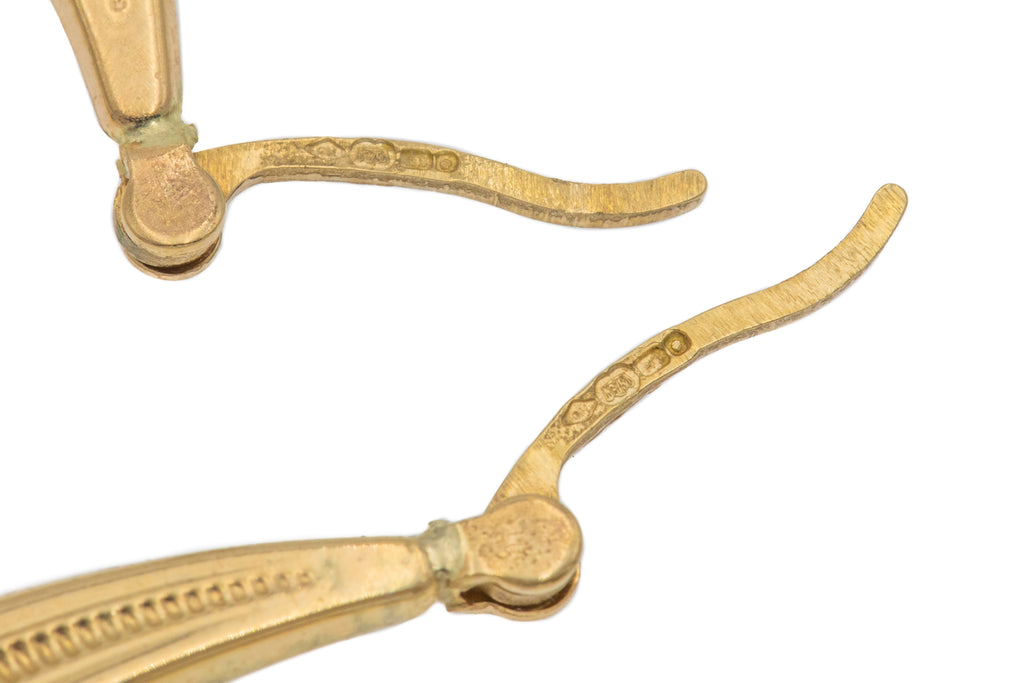 9ct Gold Oval Ribbon Twist Hoops, 26mm