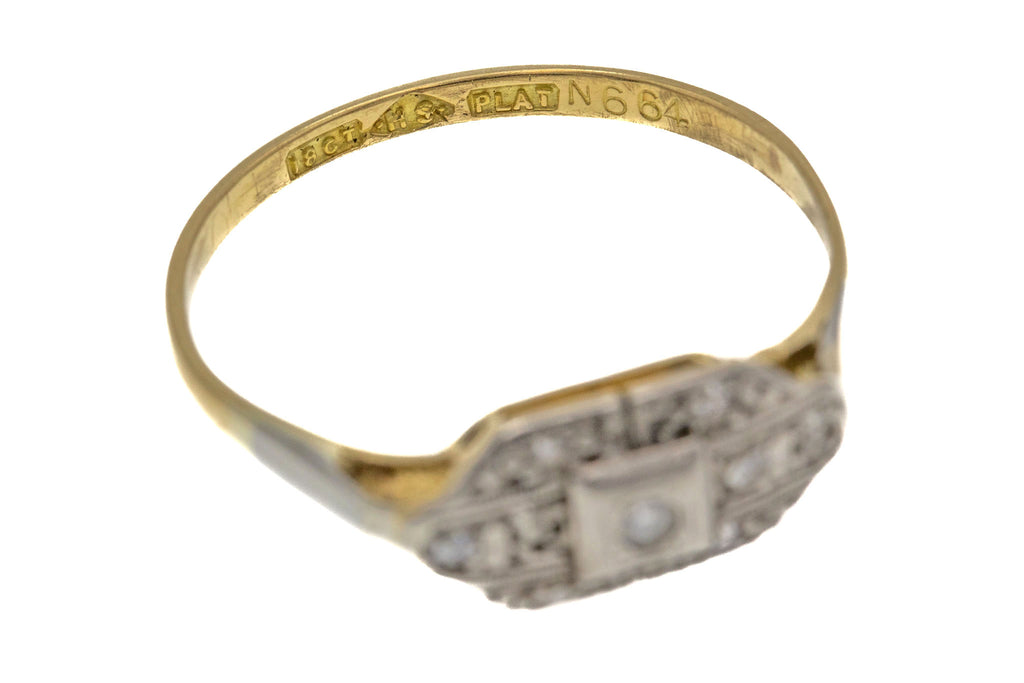 Art Deco Platinum 18ct Gold Diamond Ring