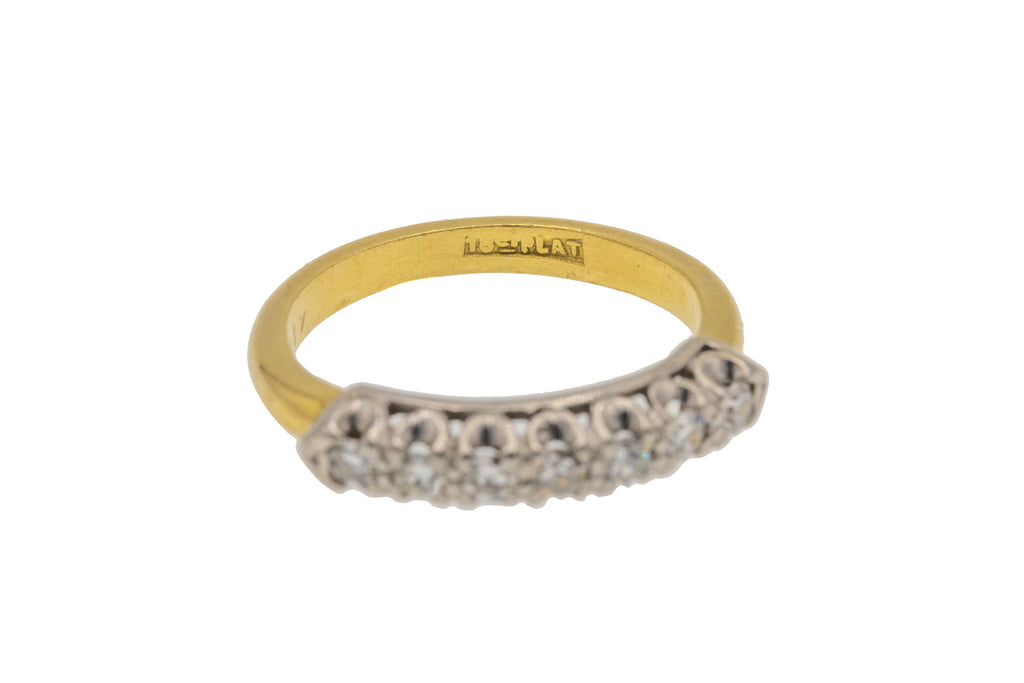 Late Art Deco 18ct Gold & Platinum Diamond Ring, 0.30cts