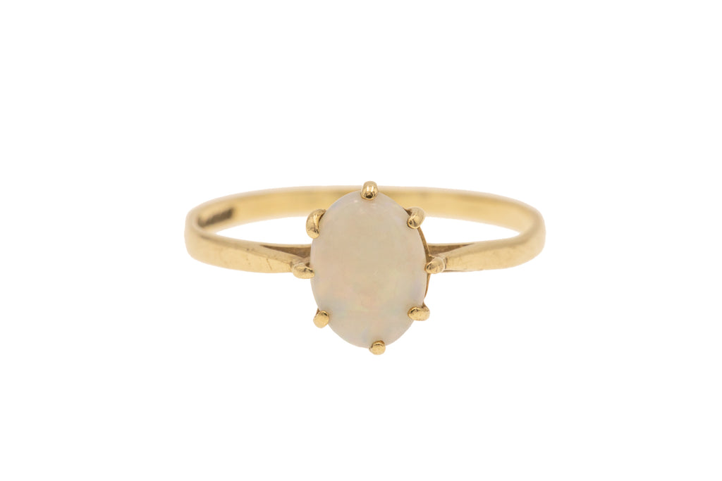 9ct Gold Opal Cabochon Ring, 0.40ct
