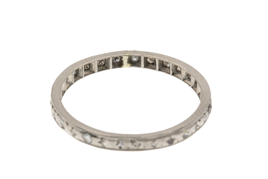 Art Deco Platinum Diamond Full Eternity Ring - Size L.5