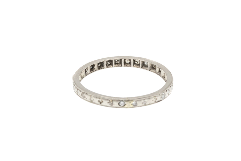 Art Deco Platinum Diamond Full Eternity Ring - Size L.5